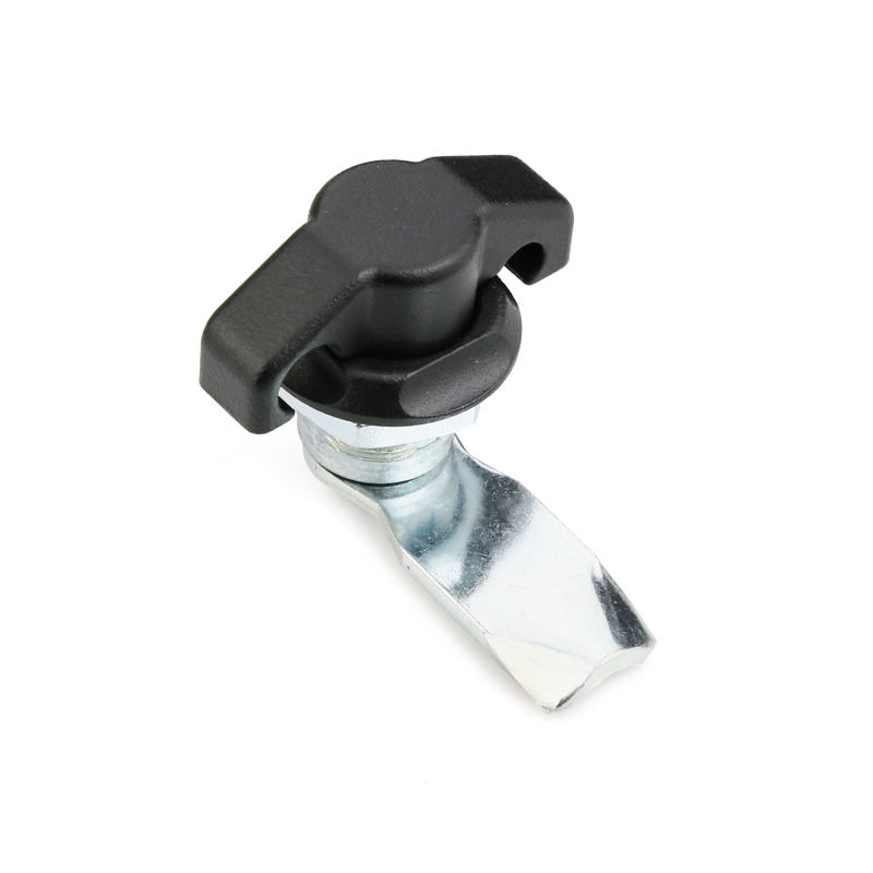 Keyless Quarter Turn Lock for Electrical Cabinet Zinc Alloy Wing Knob with Padlock Hook
