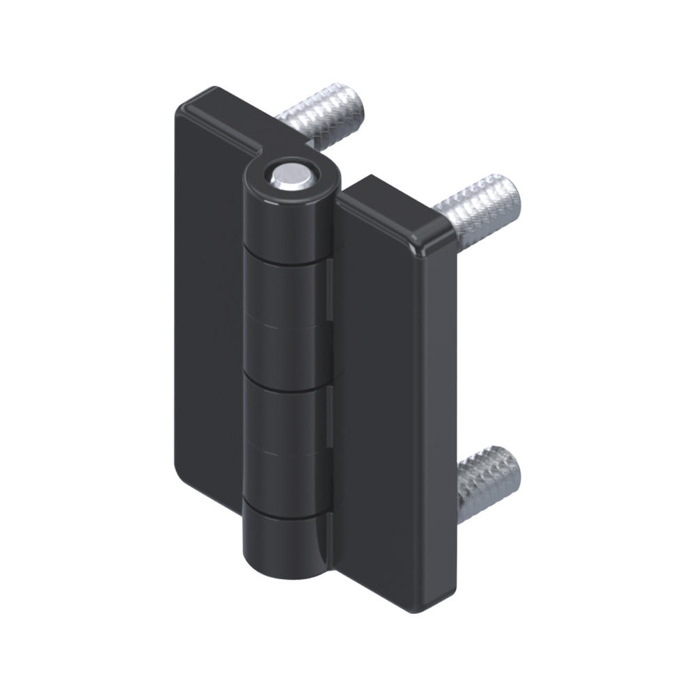 Industrial Design Style Black Powder Coated Door Window Hinges Threaded Studs Zinc Die Cast External Butt Hinge Made Zinc Alloy