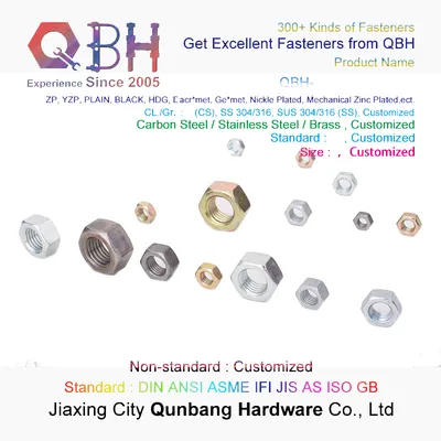 15% off in Stock Qbh DIN934 M30 Size HDG 8 Grade 3 Arcs Marking Single Chamfer Carbon Steel Spare Parts Sexangular Hex Nut Internal Threaded Fasteners