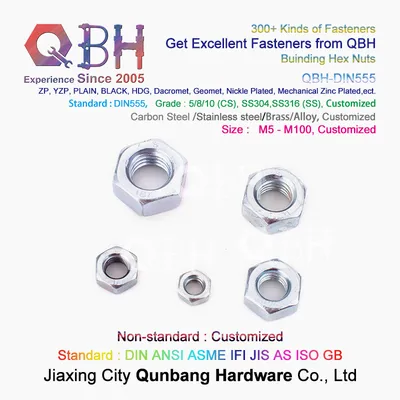 DIN555 Hex Nuts Use Buinding Zp Yzp HDG Black
