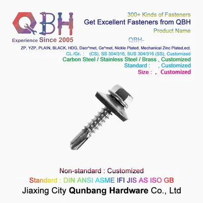 DIN7504 Hex Washer Flange Head Tek Tail Point Self Drilling Screw