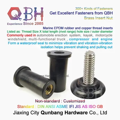EPDM Rubber and Copper Thread Inserts Nut Replace Replacement Repairing Fastener