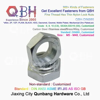 Hexagon Head Thin Nylon Lock Nuts Fine Thread of Hot Forging DIN985