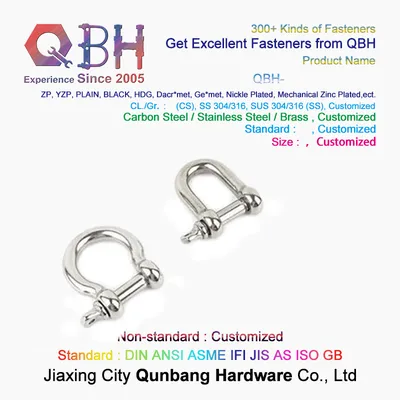 High Quality European Type Large Bow Shackle for Rigging Hardware