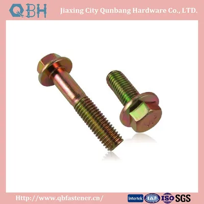 High Quality Manufacturing Hex Yzp Yellow Zinc Plated Flange Bolts (DIN6921 M5-M20 Cl. 4.8/6.8/8.8/10.9/12.9)
