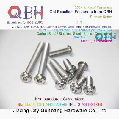ISO7380 Stainless Steel SS304/316 Hexagon Socket Pan Head Bolt, Button Head Hex Drive Screws