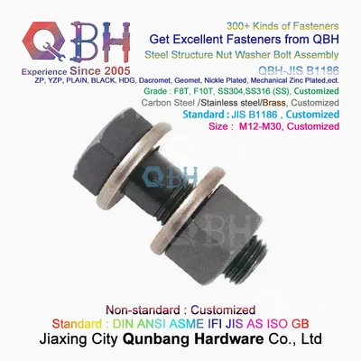JIS B1186 Standard F8t/F10t Carbon Steel Black Jisb1186 Hex Hexgon Hexgonal Steel Nut Washer Bolt Steel Structure Building Fastener Hardwares