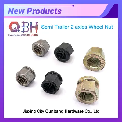 New Arrival Qbh Customizd Yzp Black Plain Semi Trailer 2 Axles Flange Wheel Nut