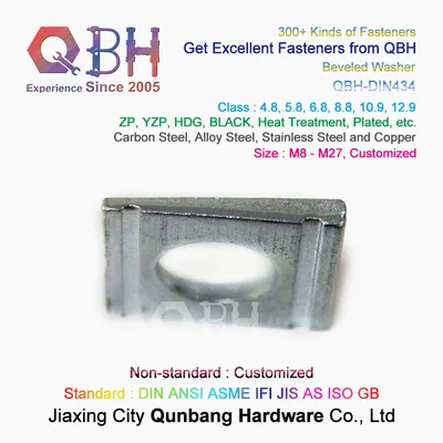 Qbh 4.8, 5.8, 6.8, 8.8, 10.9, 12.9 DIN434 Industrial U Channel Sections Angle Beveled Face Washer