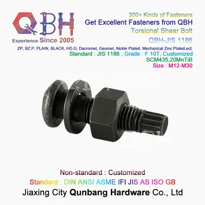 Qbh Carbon Steel Cold Hot Forging High Strength Steel Structure Customized Railway Torsional Shear Tension Control Tc Bolt Spare Replacement Accessories
