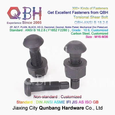 Qbh Carbon Steel Hot Forging High Strength Steel Structure Customized Railroad Tension Control Tc Bolt Nut Washer Rail Road Spare Replacement Accessories