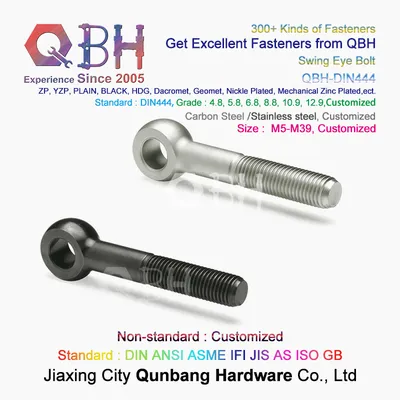 Qbh Carbon Steel / Stainless Steel DIN 444 OEM ODM Fish-Eye Eye Bolt Stud