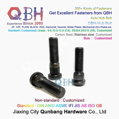 Qbh Customized Car Automobile Black Plain Yellow Blue Zinc Nickle Plated HDG Hot DIP Galvanizing Dacromet Geomet Auto Spare Parts Wheel Hub Screws