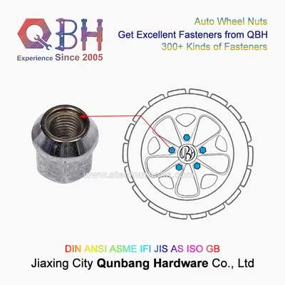 Qbh Customized Carbon Stainless Steel Car Auto Automobile Repair Replacement Spare Parts Acorn Wheel Lug Nut