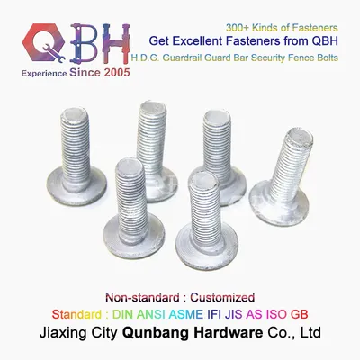 Qbh Customized Carbon Steel HDG H. D. G. Hot DIP Galvanizing Highroad Guard Rail Bolts