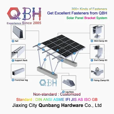 Qbh Customized Civil Commercial Industrial Solar Power Energy Photovoltaic PV Panel Roofing Roof Sloping Tilting Mounting Bracket Rack Stand Formwork