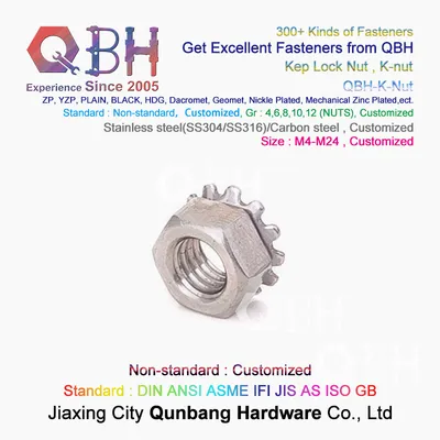 Qbh Customized High Quality Stainless Steel SS316 SS304/Carbon Steel External-Tooth Lock Washer Kep K Jam Nut