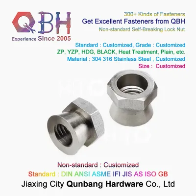Qbh Customized Non-Standard 62612 Carbon Steel/Stainless Steel SS304 SS316 A2 A4 Self-Breaking Lock Nut