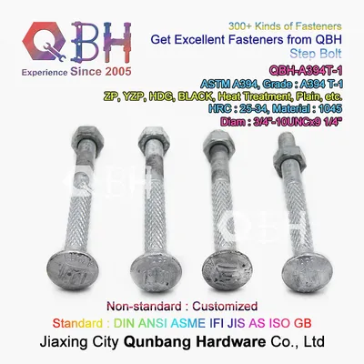 Qbh Customized Non Standard Knurled Electric Force Step Nut Bolt