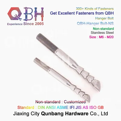 Qbh Customized Non-Standard Non Standard Carbon Stainless Steel Wood Metric Thread Torx Head Dowel Bathroom Wash Basin Wc Closestool Toilet Hanger Bolt Screw
