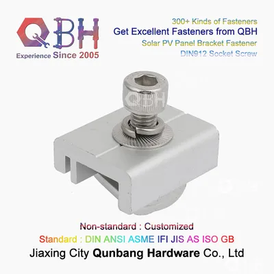 Qbh Customized Photovoltaic PV Solar Power Energy Panel System Mounting Structure Bracket Rack Aluminum Alloy Extrusion Guide Rail Clamp