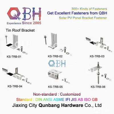 Qbh Customized Solar Power Energy Photovoltaic PV Panel System Object Roofing Roof Sloping Tilting Mounting Bracket Rack Stand Supports and Fasteners
