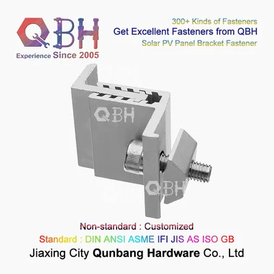 Qbh Customized Stainless Steel/Aluminum Alloy Extrusion PV Photovoltaic Power Energy System Bracket Rack Stand Solar Clips Price