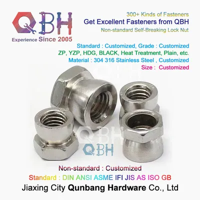Qbh Customized Stainless Steel SS304 SS316 A2 A4 / Carbon Steel GB DIN ANSI ISO ASTM JIS GOST BS Standard Security Shear Anti-Theft Tube Fixing Connecting Nut