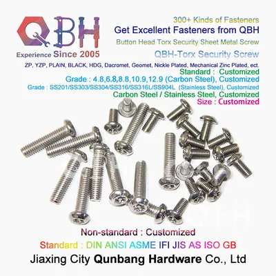 Qbh Customized Stainless Steel Torx Button Head Theft Proof Theft-Proof OEM ODM Sheet Metal Bolt