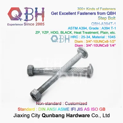 Qbh Customized Standard ASTM A394 Type 1 Knurled HDG Transposition Tower Bolt