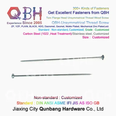 Qbh Customized Unsymmetrical Thread Screw Nail Woodwork Woodware Wood Wooden Furniture Maintaining Repairing Replace Replacement Spare Parts