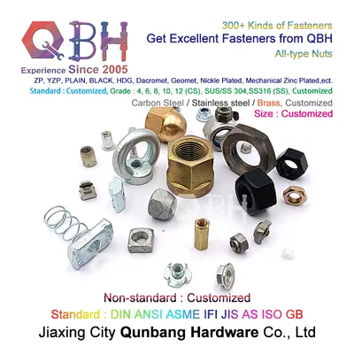 Qbh DIN 6334 CS Ss Brass Yzp Zp HDG Long Hexagon Hexgonal Hex DIN6334 Connecting High Nut