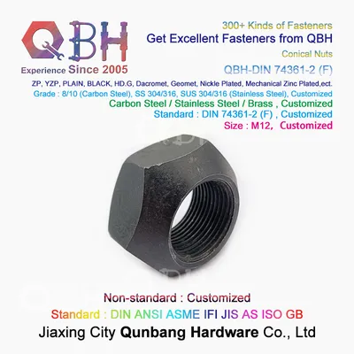 Qbh DIN 74361-2 (F) DIN74361-2 (F) DIN 74361-2 F DIN74361-2f M12 Black Prevailing Torque Type Wheel Lug Nut