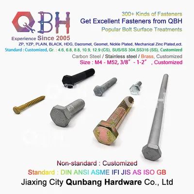 Qbh DIN 7990 Zp/Yzp/Bzp/Wzp/Bwzp/Wbzp/Plain/Black/HDG/PTFE/Nickle Plated DIN7990 Steel Structure Hex Bolt Construction Building Fastener Fittings