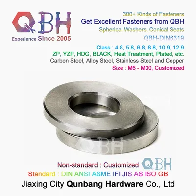 Qbh DIN6319 DIN 6319 M6-M30 Zp Yzp HDG Black Heat Treatment Plated Conical Spherical Washers with Ball Face