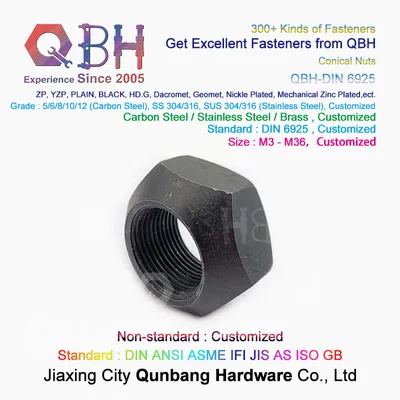 Qbh DIN6925 M6-M36 Black Prevailing Torque Type Wheel Lug Nut