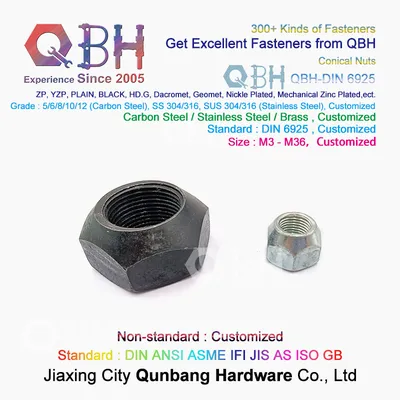 Qbh DIN6925 M6-M36 Black Zinc Plated Prevailing Torque Type Nut