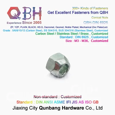 Qbh DIN6925 M6-M36 White Blue Zinc Plated Plating Zp Wzp Bzp Wbzp Bwzp Prevailing Torque Type Wheel Lug Nut