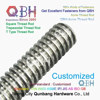 Qbh DIN975 DIN 975 Customized General Accuracy Lift General-Purpose Machine Tool Ordinary Engine Bed T Type Trapezoidal Thread Square Section Threaded Bar Rod