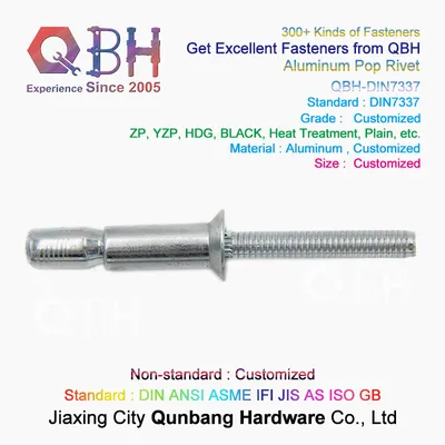Qbh Dome Metal Aluminum/Carbon Steel/Stainless Steel/Brass/Copper Pop Open End Blind HDG Zp Black Plain Dacromet Geomet Nickle Plated Shoulder Fastener