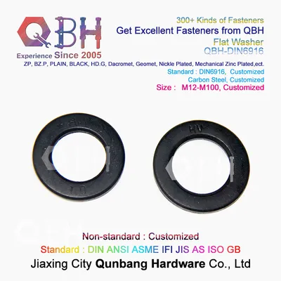 Qbh Flat Washers DIN6916 Carbon Steel Black