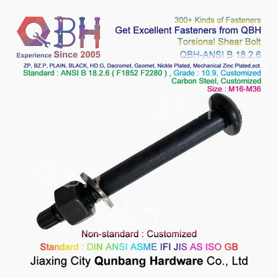 Qbh GB JIS ANSI Industrial Steel Structure Frame Mill Plant Factory Site Workshop Building Construction Torsional Shear Tension Control Tc Bolt Spare Parts
