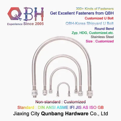 Qbh High-Strength 10.9 12.9 Carbon Steel SS304 SS316 Stainless Steel U-Bolt Truck Spare Parts