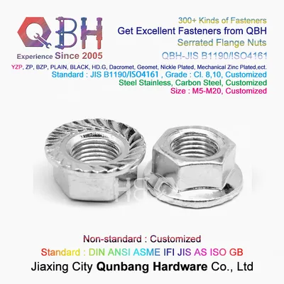 Qbh ISO 4161 Carbon Steel Zp Wzp White Zinc Plated Platting ISO4161 Hexagon Head Serration Flange Nuts