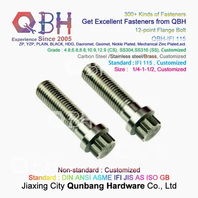 Qbh Ifi115 SS304 SS316 Stainless Steel Plain Gas Turbine Power Plant Aerospace 1/4 to 1-1/2 Inch Aeronautics & Astronautics 12-Spline Flange 12-Point Bolts