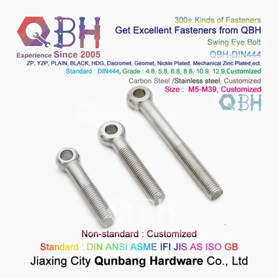 Qbh M5-M39 DIN444 Zp/Yzp/Bzp/Plain/Black/HDG/PTFE/Dacromet/Geomet/Nickle Plated Knuckle Fish Eye DIN 444 Fisheye Bolt
