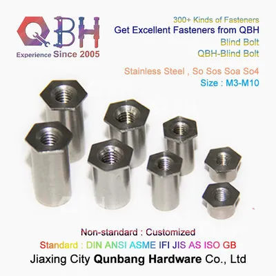 Qbh Mechanical Hydraulic Pneumatic Press Female Thread Thru-Hole Hexagon Hex Drilling Tapping Standoffs Blind Rivet Stainless Steel Self Clinching Fastener