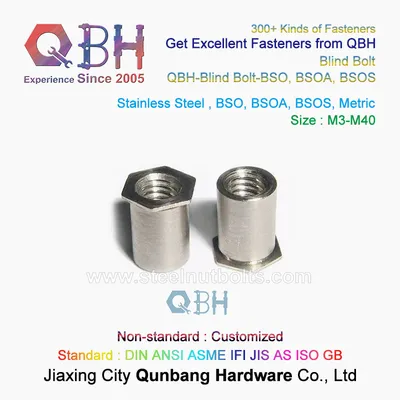Qbh Mechanical Hydraulic Pneumatic Press Stainless Steel Female Thread Thru-Hole Hexagon Hex Self-Clinching Drilling Tapping Standoffs Blind Hollow Screws