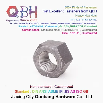 Qbh OEM A194 Steel Structure Workshop Walkway & Floor Frame Part Fabricated House Platform Bridge Heavy Structural Roofing Hexagon Hexagonal Hex Nut Spare Parts