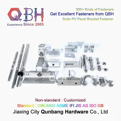 Qbh Professional Design & Manufaturing Customized Solar Module System PV Photovoltaic Power Energy Panel Rack Bracket Mounting Stand Fasteners